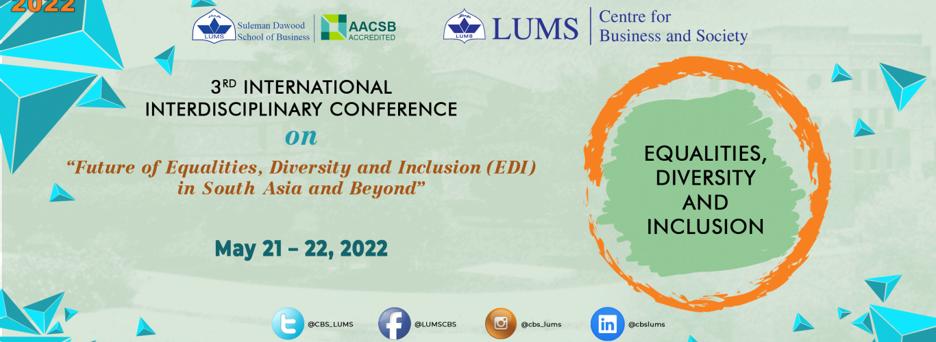 3rd International Interdisciplinary Conference on Gender, Work and Society: Future of Equalities, Diversity and Inclusion in South Asia and Beyond